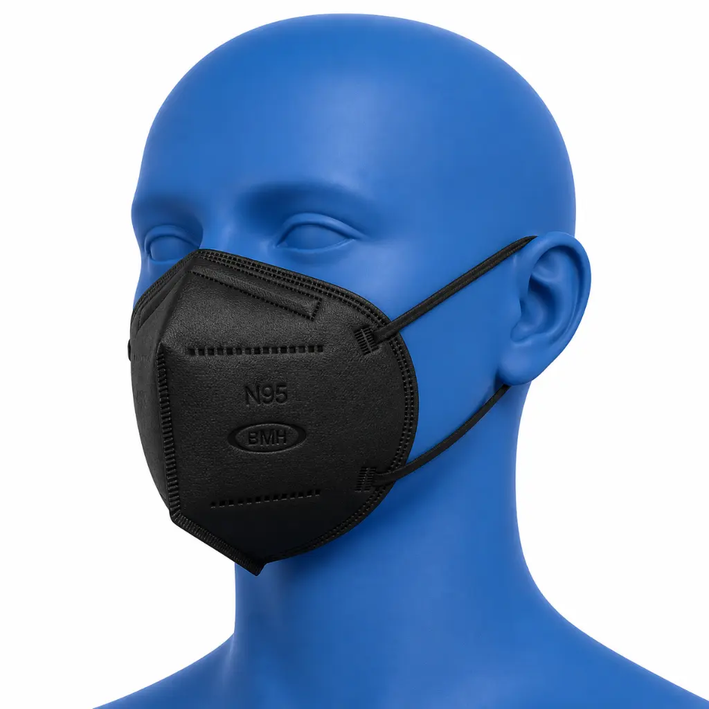 PROTECTOR RESPIRATORIO N95 PLEGABLE COLOR NEGRO